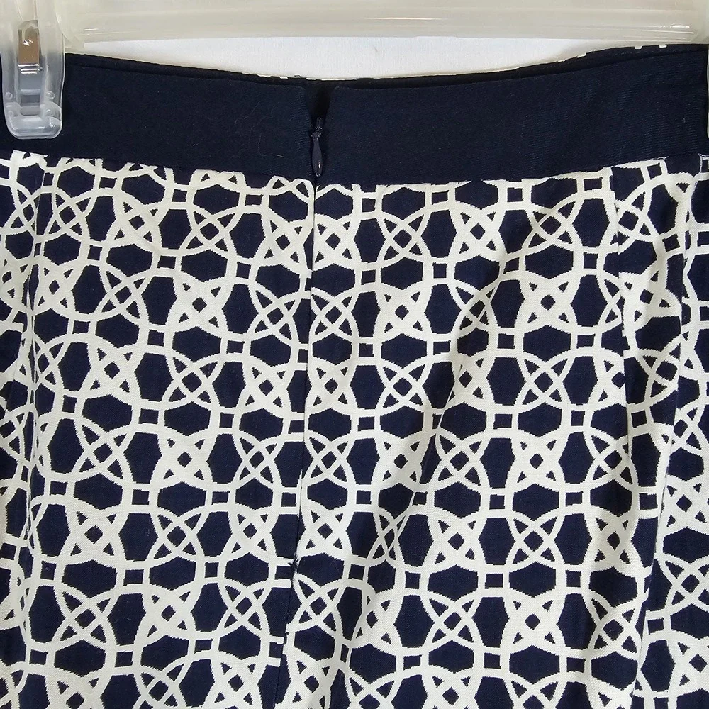 THE LIMITED Skirt Black & White Circles Cotton Womens Sz 14 Lined Pockets EUC